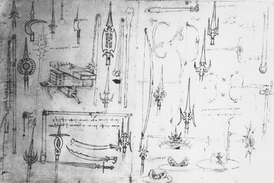 Weapons and shields by Leonardo da Vinci